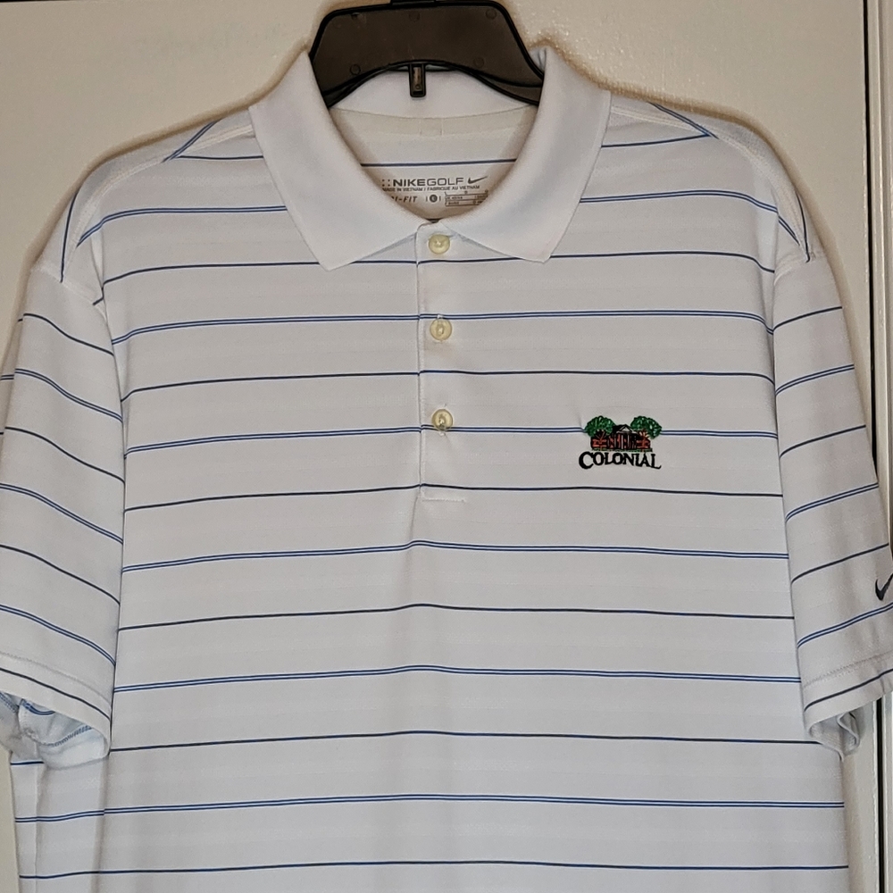 ⛳️ nike dri fit polo size L colonial logo
